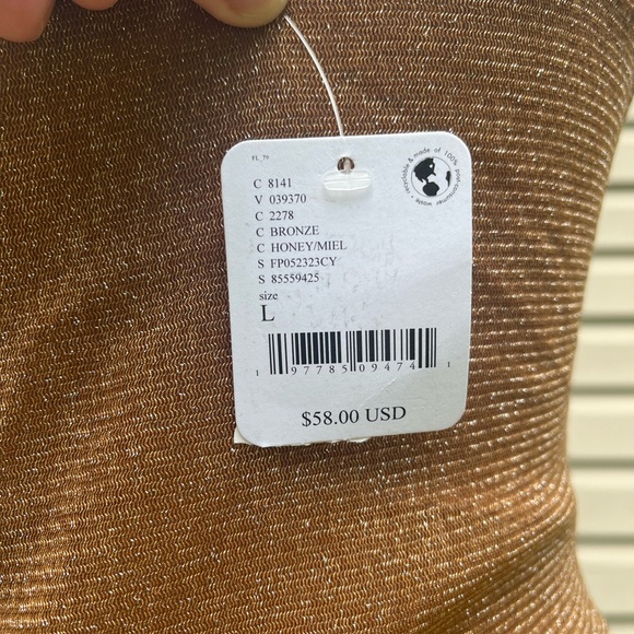 NWT Free People Intimately Bronze Shimmer Night Rhythm Bodysuit - Picture 13 of 13